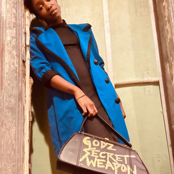 Custom Faith Blue Vintage Dress Jacket-Isa 43-Size 8 - Picture 5 of 5